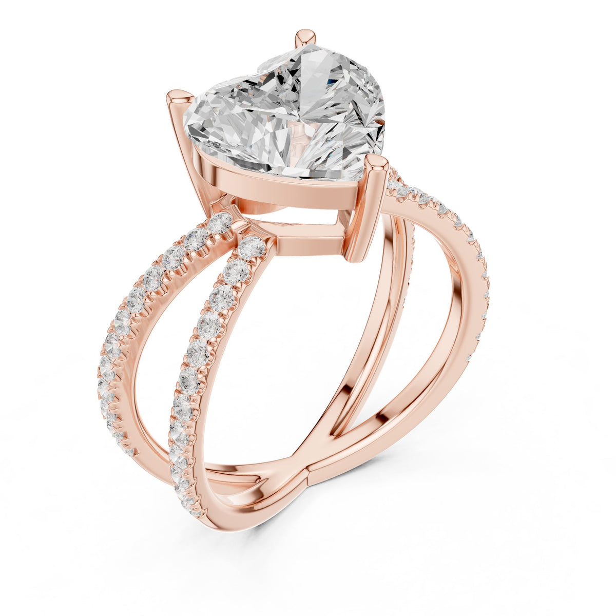 Heart Twist Lab Grown Diamond Engagement Ring