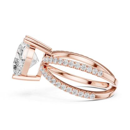 Heart Twist Lab Grown Diamond Engagement Ring