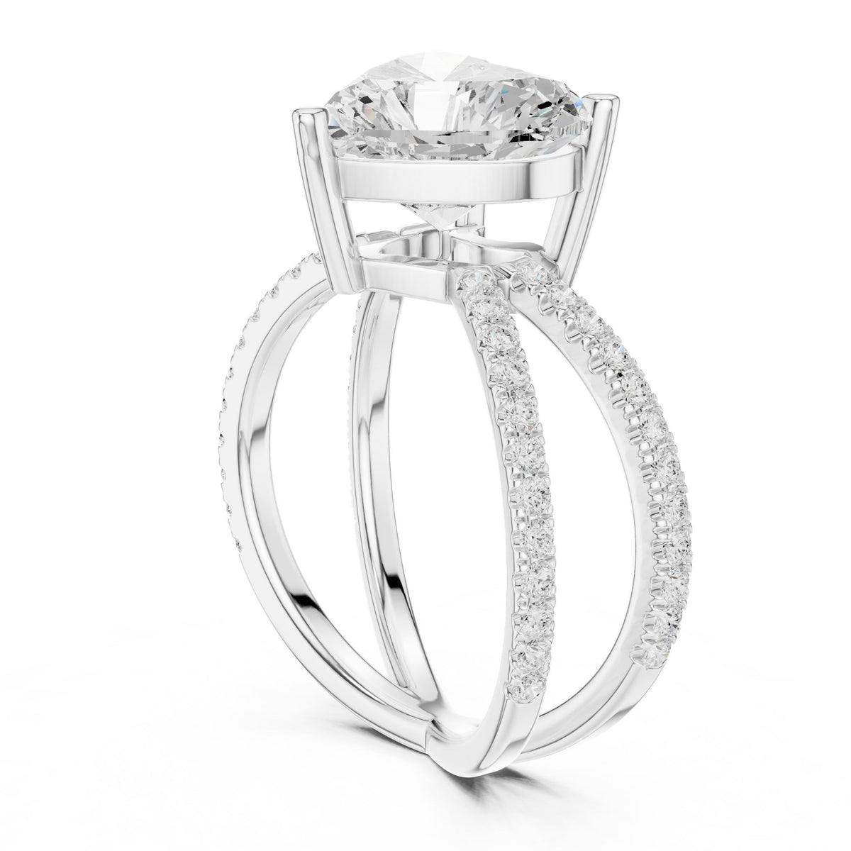 Heart Twist Lab Grown Diamond Engagement Ring