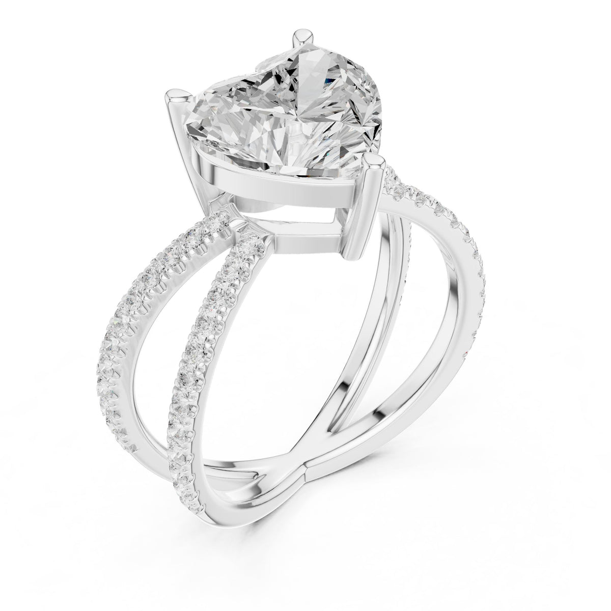 Heart Twist Lab Grown Diamond Engagement Ring