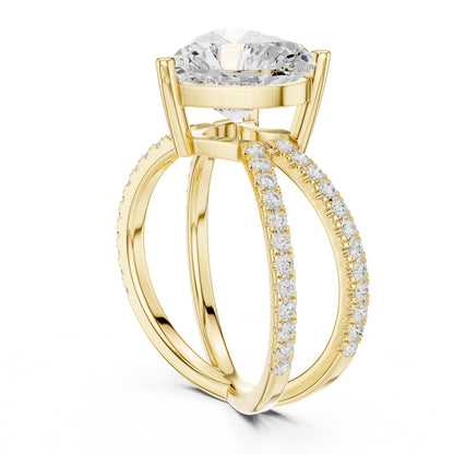 Heart Twist Lab Grown Diamond Engagement Ring