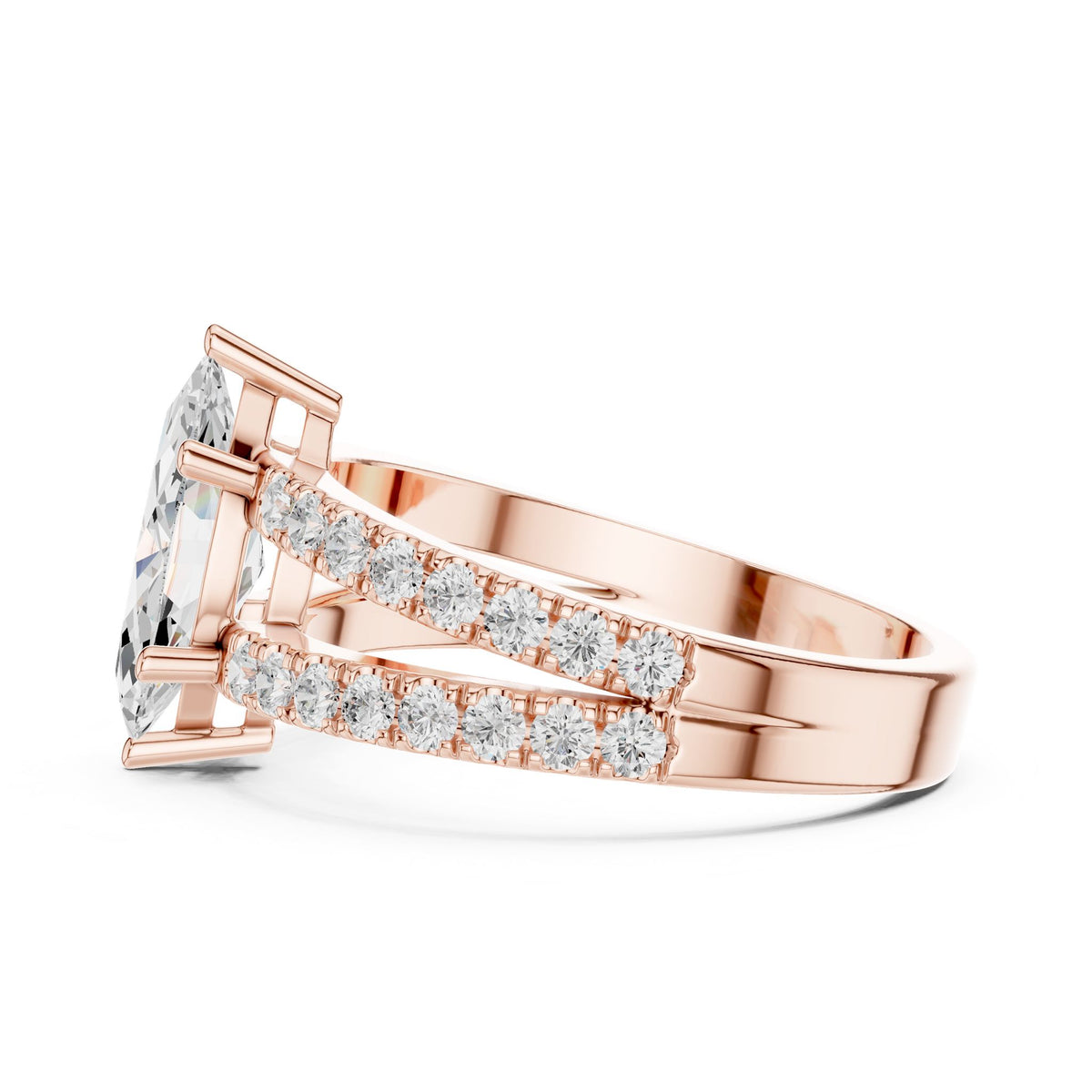 Marquise Accented Lab Grown Diamond Engagement Ring