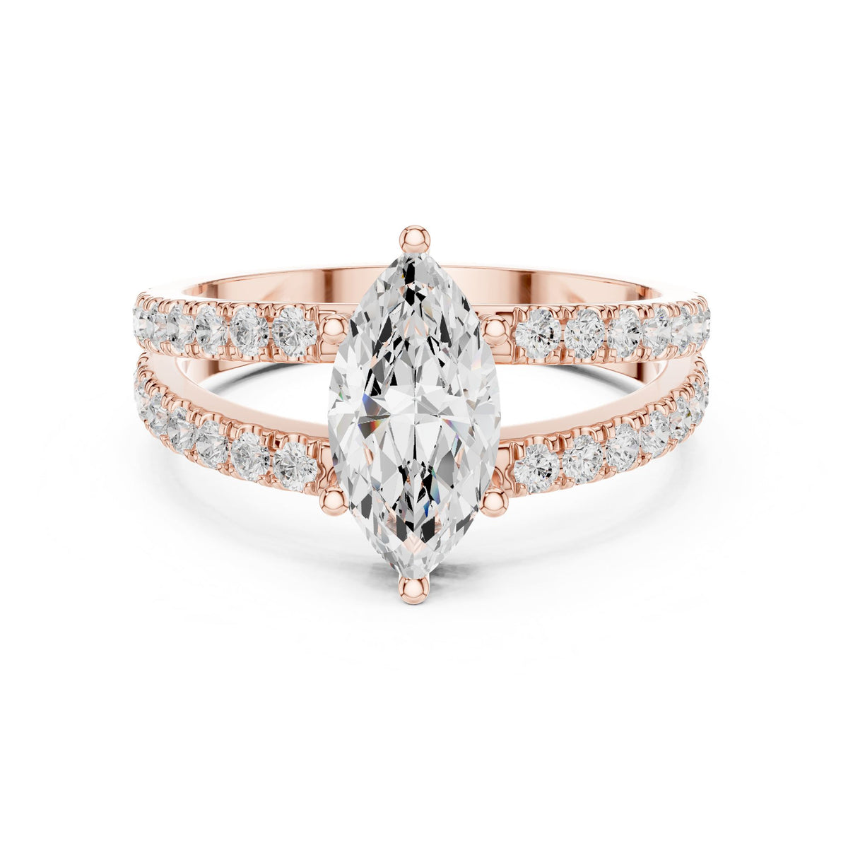 Marquise Accented Lab Grown Diamond Engagement Ring