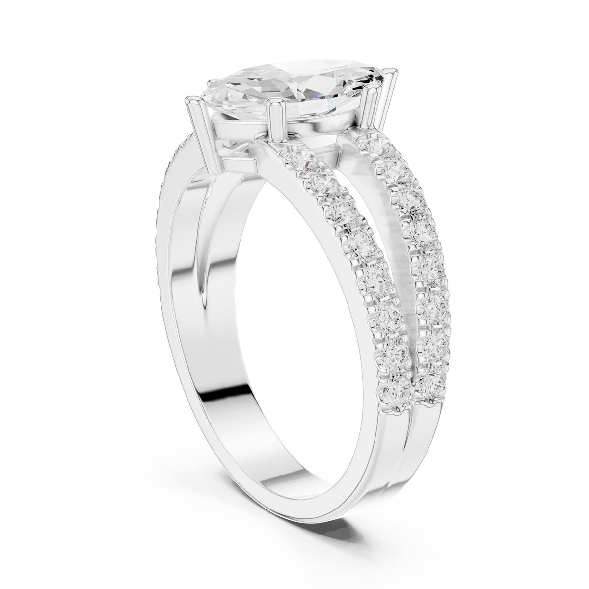 Marquise Accented Lab Grown Diamond Engagement Ring