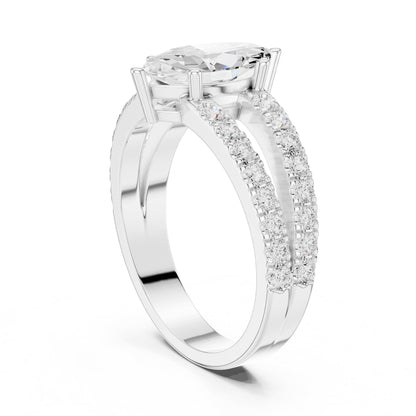 Marquise Accented Lab Grown Diamond Engagement Ring