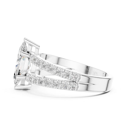 Marquise Accented Lab Grown Diamond Engagement Ring