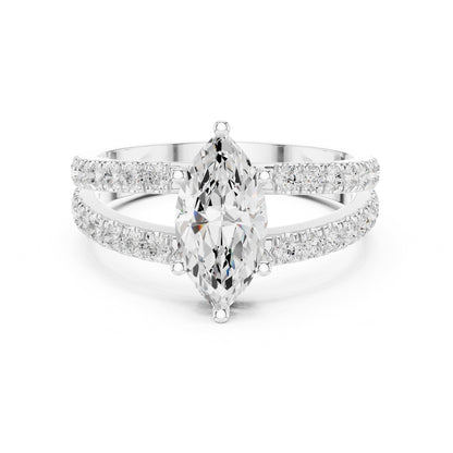 Marquise Accented Lab Grown Diamond Engagement Ring