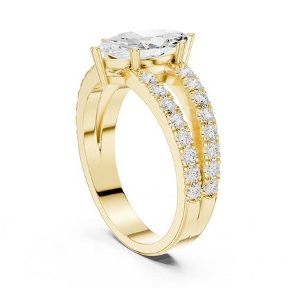 Marquise Accented Lab Grown Diamond Engagement Ring