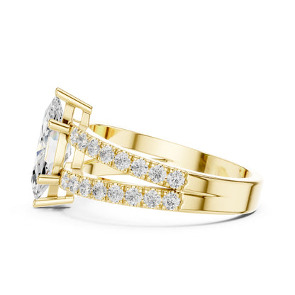 Marquise Accented Lab Grown Diamond Engagement Ring