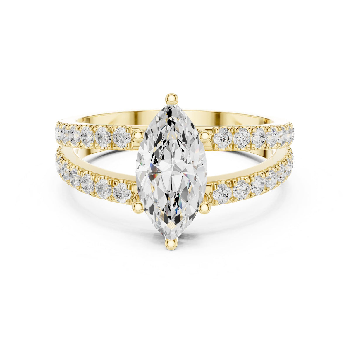 Marquise Accented Lab Grown Diamond Engagement Ring