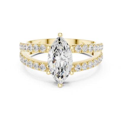 Marquise Accented Lab Grown Diamond Engagement Ring