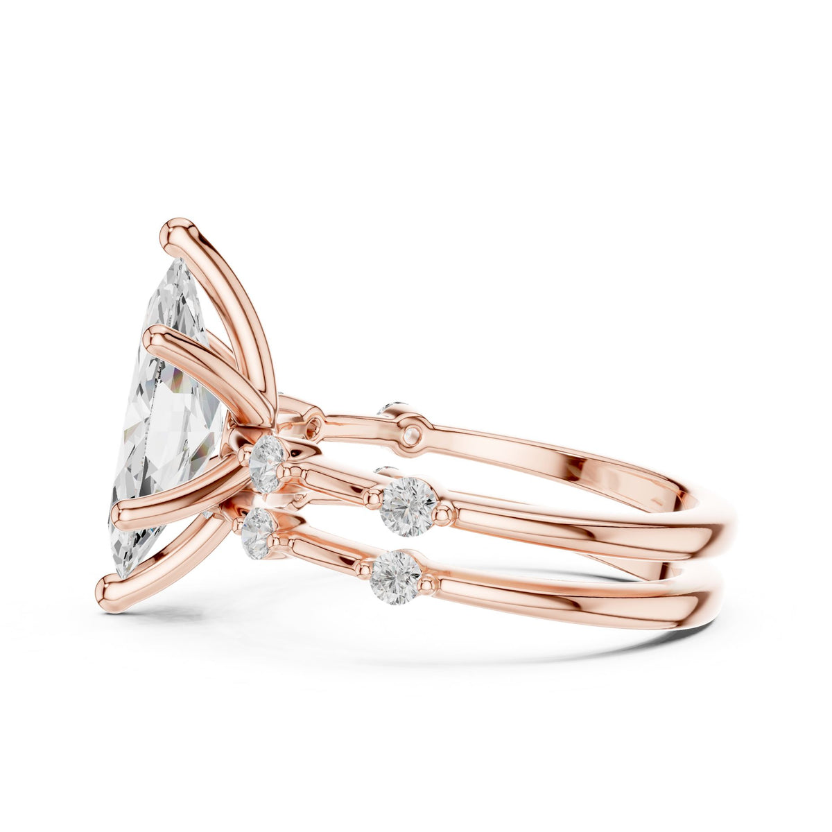 Marquise Accented Lab Grown Diamond Engagement Ring