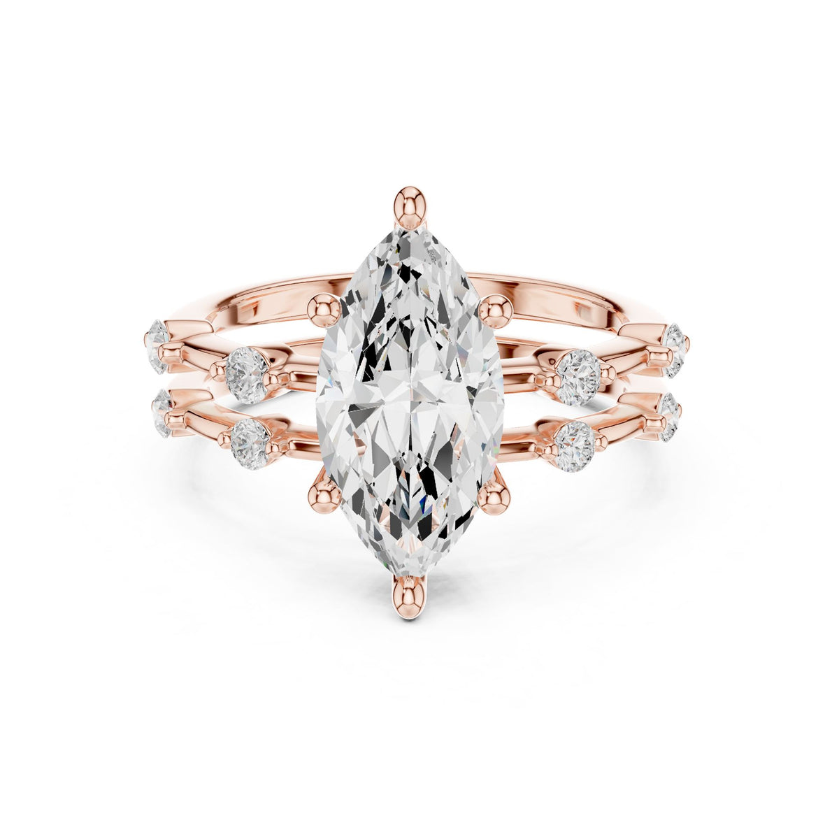Marquise Accented Lab Grown Diamond Engagement Ring