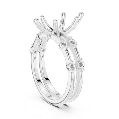 Marquise Accented Lab Grown Diamond Engagement Ring