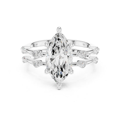 Marquise Accented Lab Grown Diamond Engagement Ring