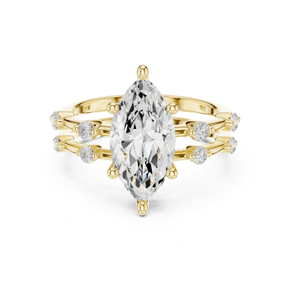 Marquise Accented Lab Grown Diamond Engagement Ring