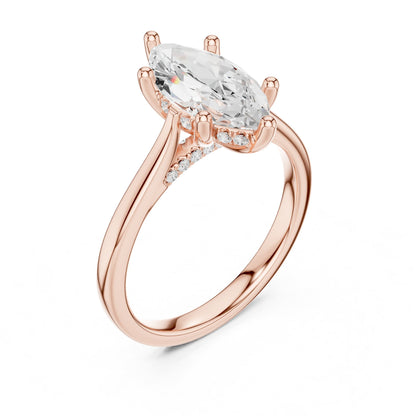 Marquise Accented Lab Grown Diamond Engagement Ring