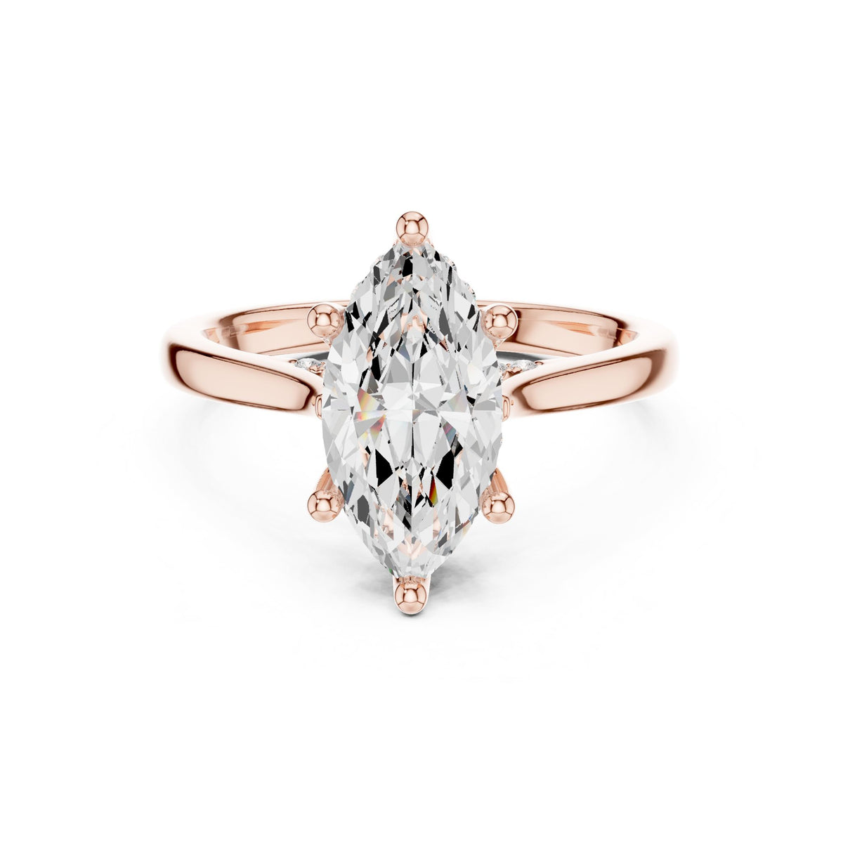 Marquise Accented Lab Grown Diamond Engagement Ring