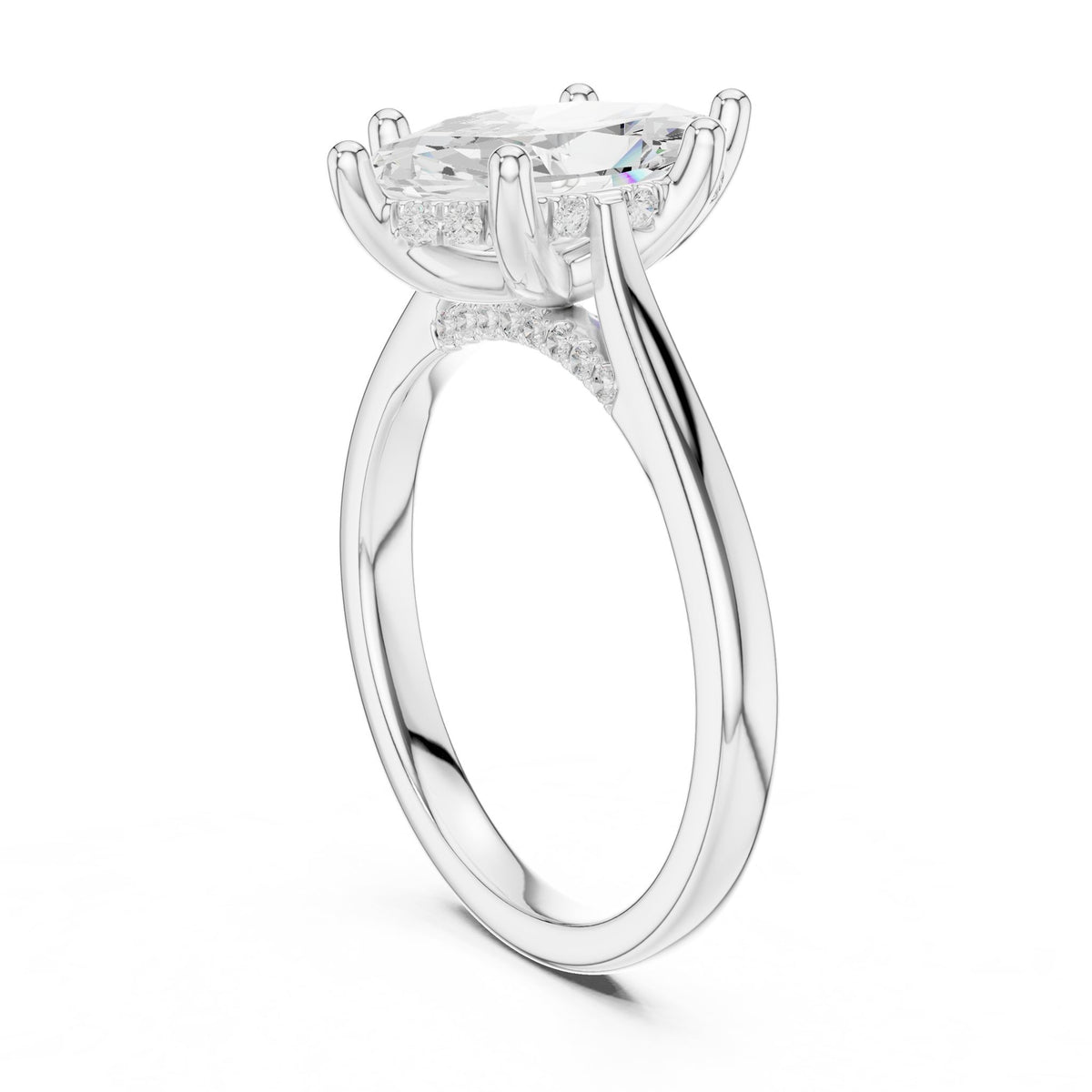 Marquise Accented Lab Grown Diamond Engagement Ring