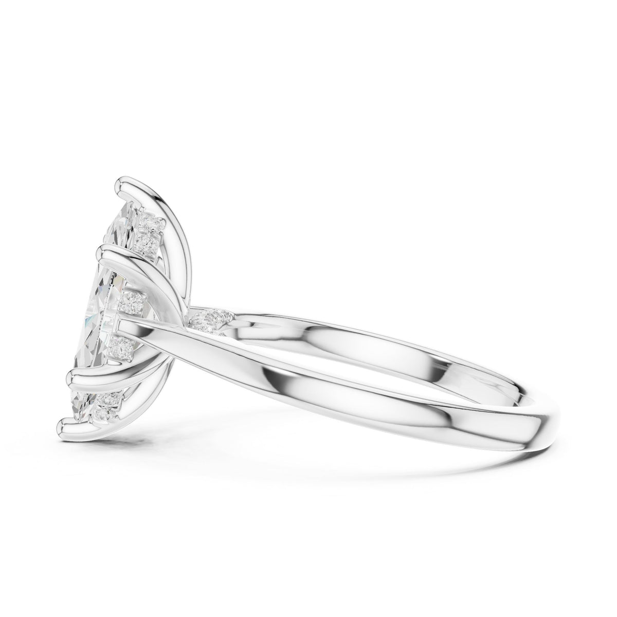 Marquise Accented Lab Grown Diamond Engagement Ring