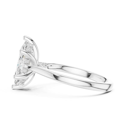 Marquise Accented Lab Grown Diamond Engagement Ring