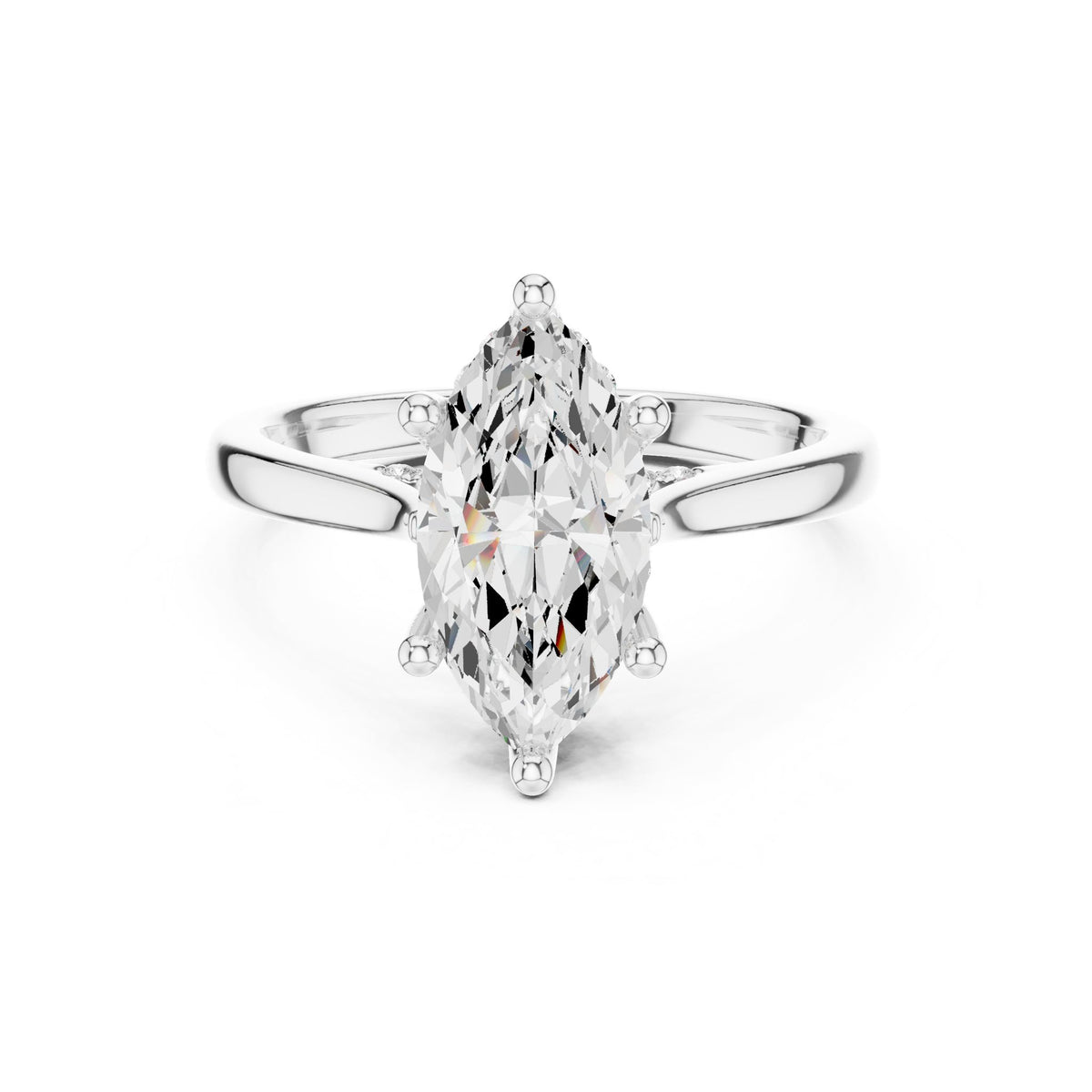 Marquise Accented Lab Grown Diamond Engagement Ring