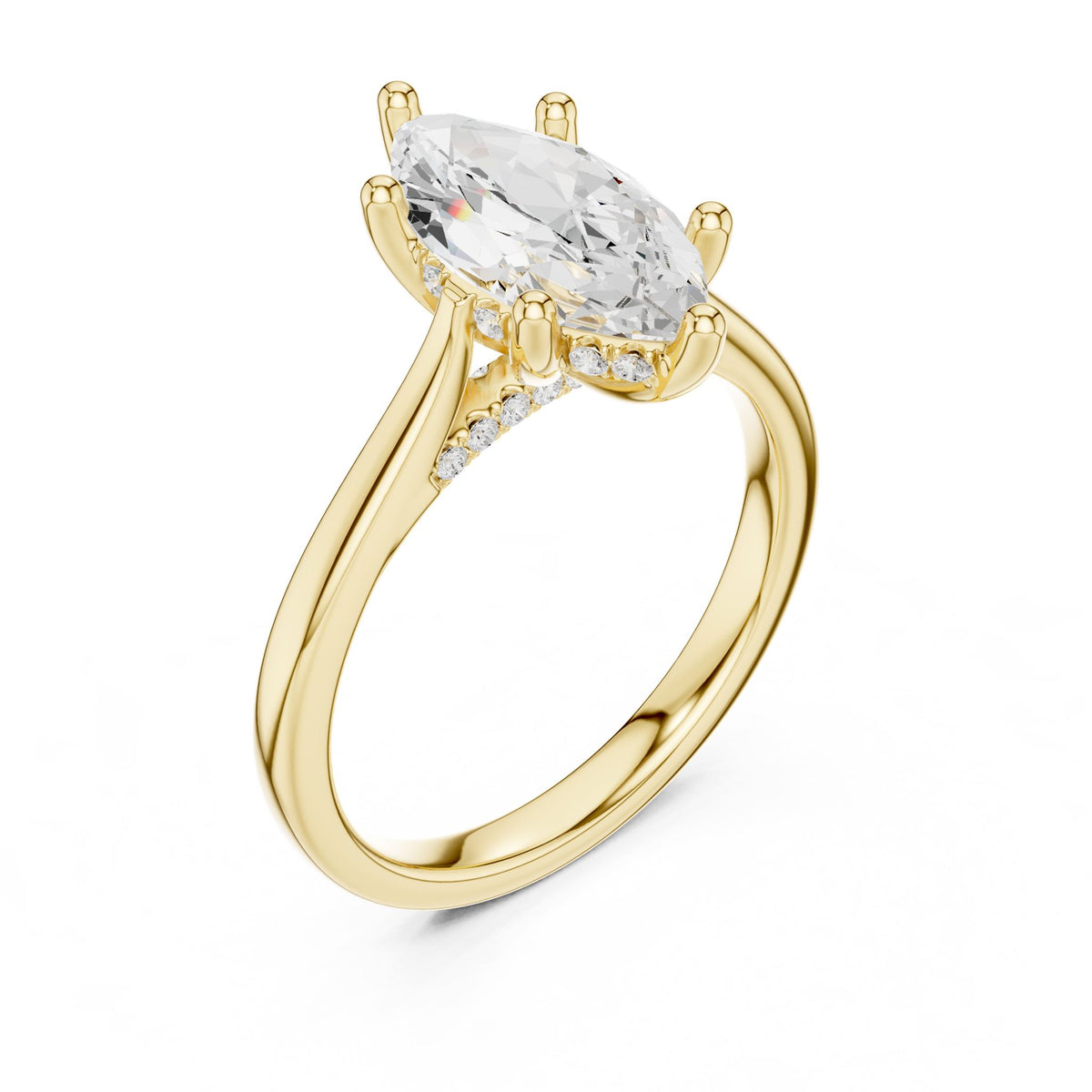 Marquise Accented Lab Grown Diamond Engagement Ring