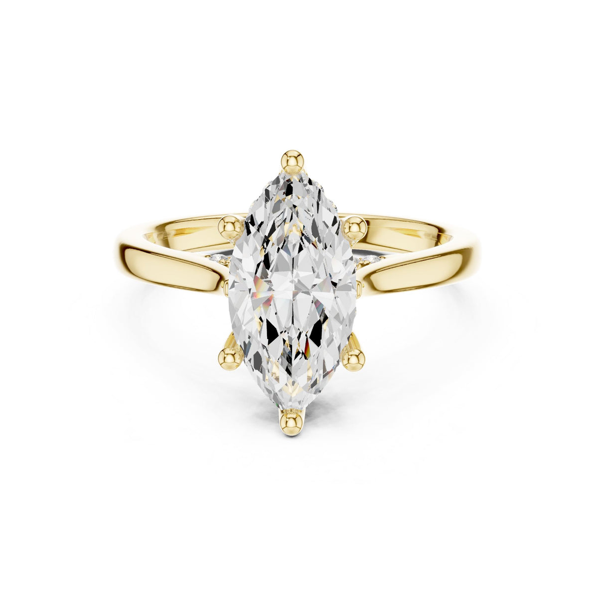 Marquise Accented Lab Grown Diamond Engagement Ring
