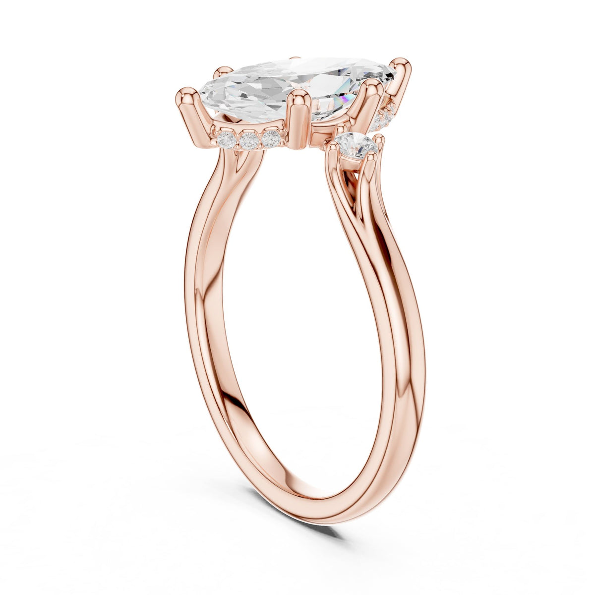 Marquise Accented Lab Grown Diamond Engagement Ring