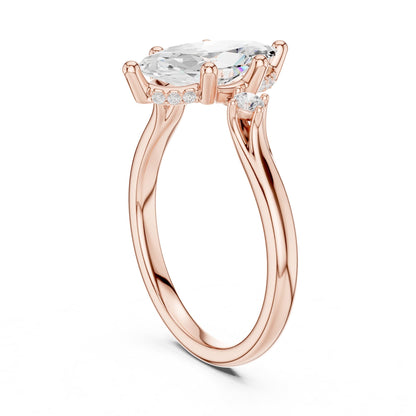 Marquise Accented Lab Grown Diamond Engagement Ring