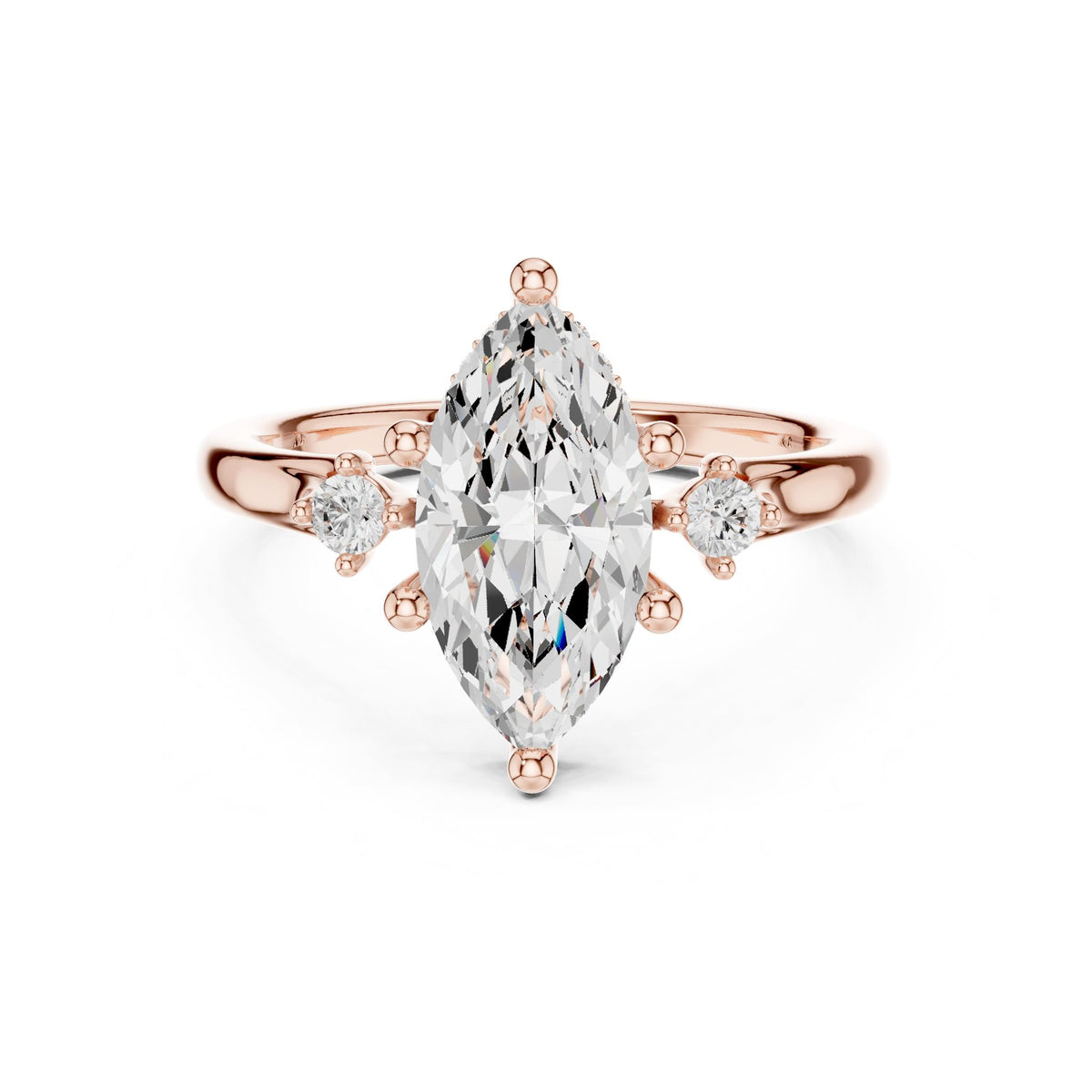 Marquise Accented Lab Grown Diamond Engagement Ring
