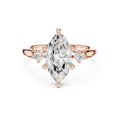 Marquise Accented Lab Grown Diamond Engagement Ring