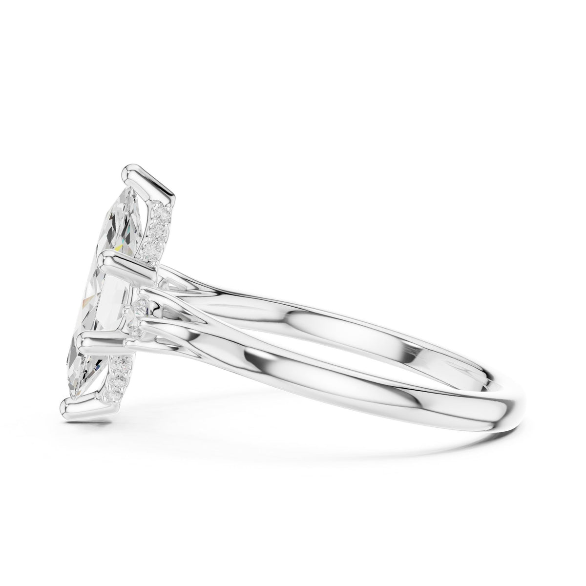 Marquise Accented Lab Grown Diamond Engagement Ring