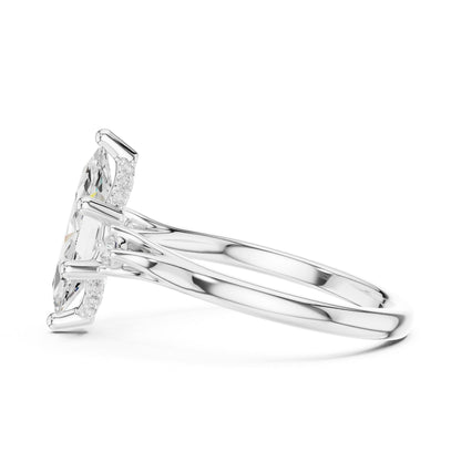 Marquise Accented Lab Grown Diamond Engagement Ring