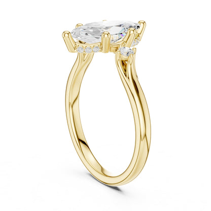 Marquise Accented Lab Grown Diamond Engagement Ring