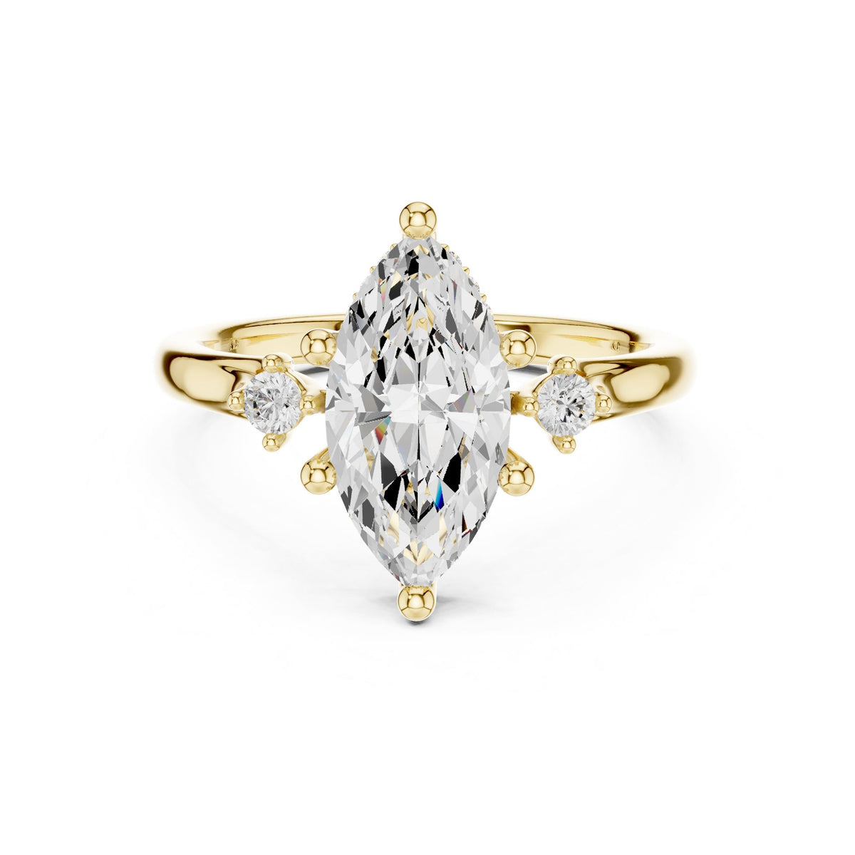 Marquise Accented Lab Grown Diamond Engagement Ring