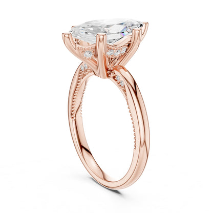 Marquise Accented Lab Grown Diamond Engagement Ring