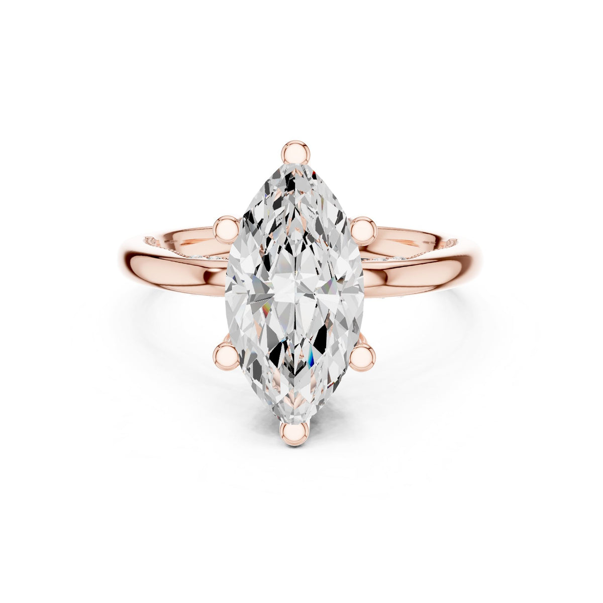 Marquise Accented Lab Grown Diamond Engagement Ring