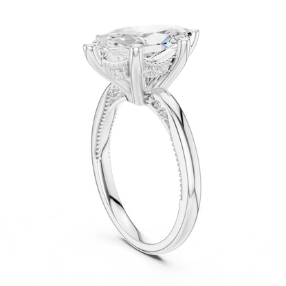 Marquise Accented Lab Grown Diamond Engagement Ring