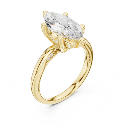 Marquise Accented Lab Grown Diamond Engagement Ring