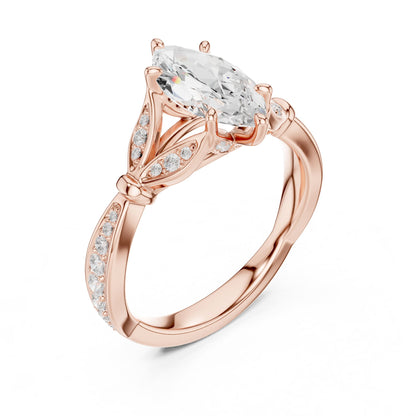 Marquise Accented Lab Grown Diamond Engagement Ring
