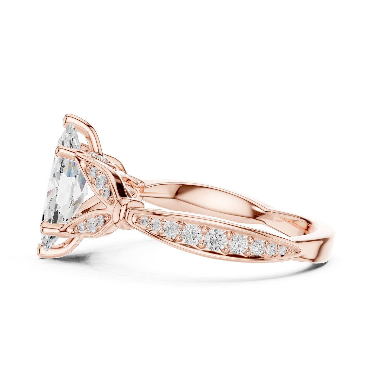 Marquise Accented Lab Grown Diamond Engagement Ring