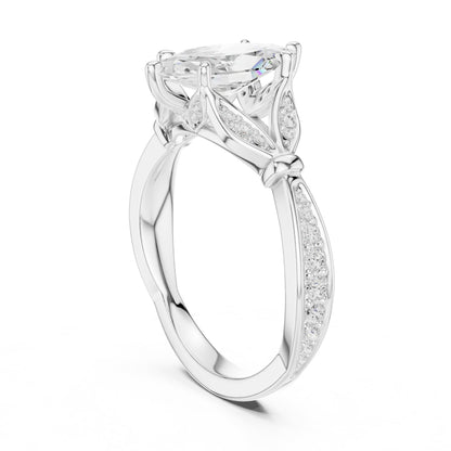 Marquise Accented Lab Grown Diamond Engagement Ring