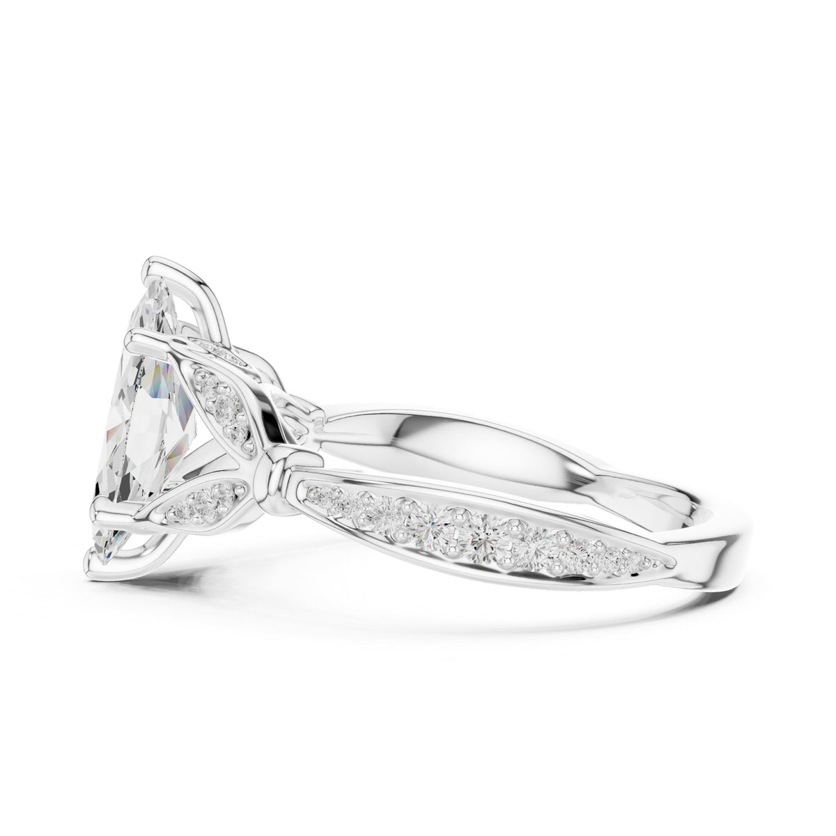 Marquise Accented Lab Grown Diamond Engagement Ring