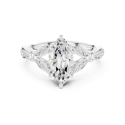 Marquise Accented Lab Grown Diamond Engagement Ring