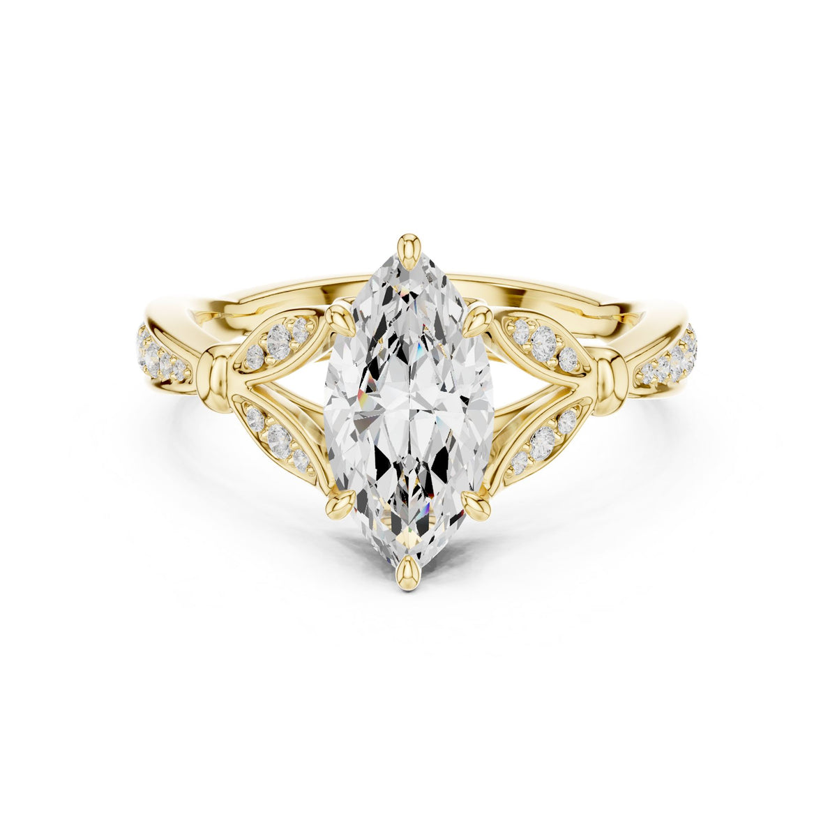 Marquise Accented Lab Grown Diamond Engagement Ring