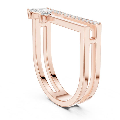 Marquise Accented Lab Grown Diamond Engagement Ring