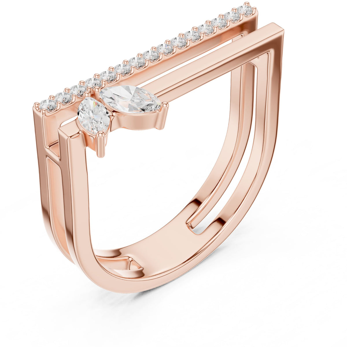 Marquise Accented Lab Grown Diamond Engagement Ring