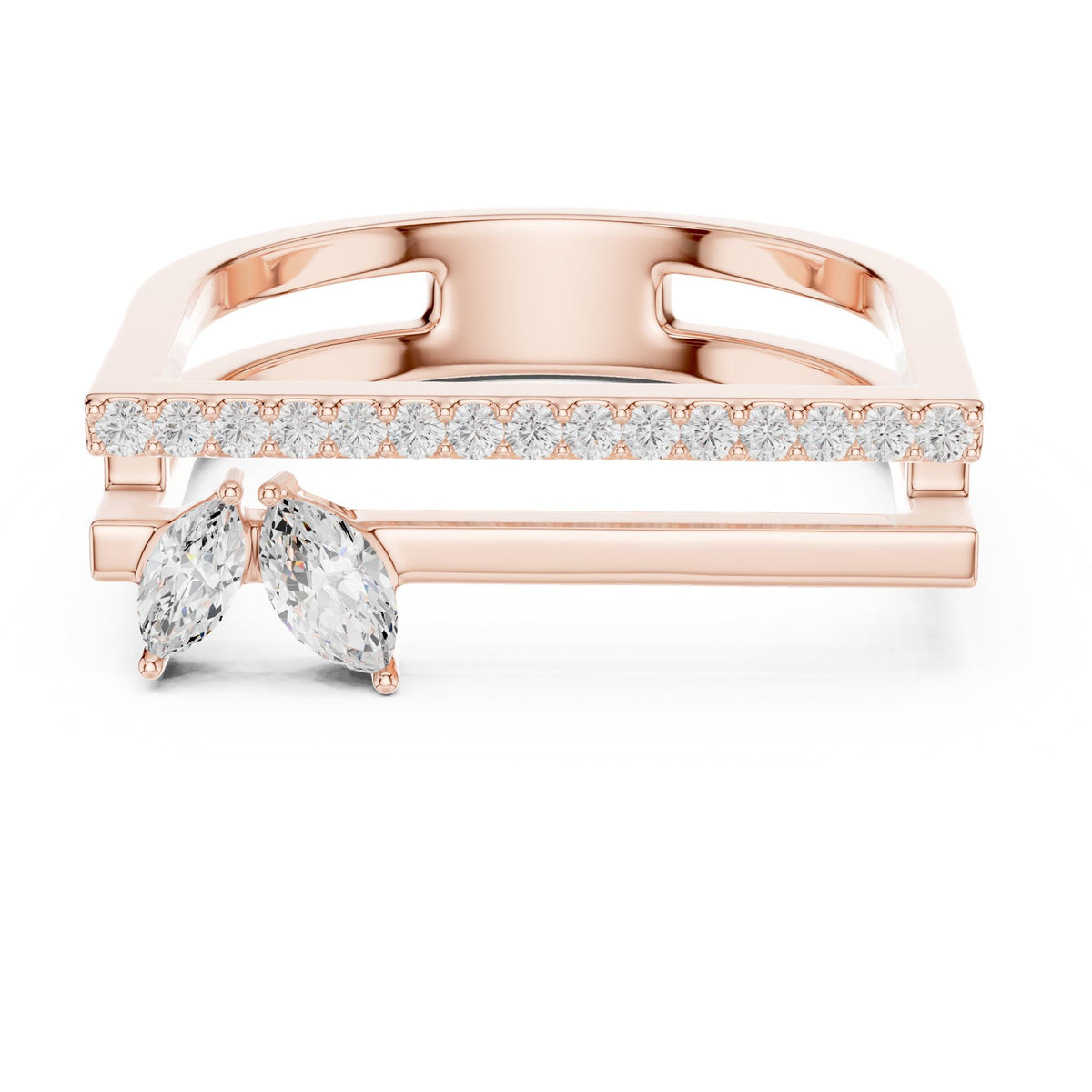 Marquise Accented Lab Grown Diamond Engagement Ring