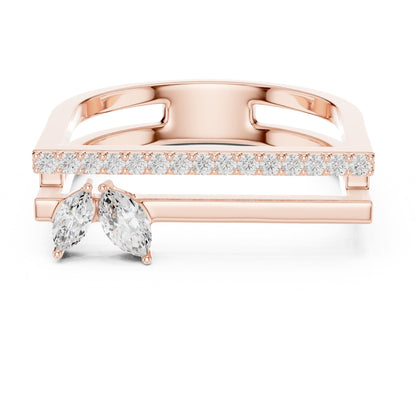Marquise Accented Lab Grown Diamond Engagement Ring